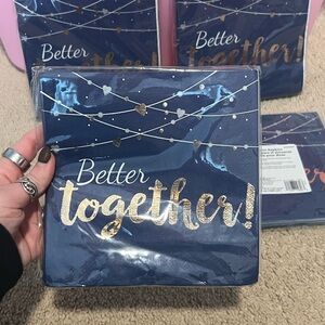 Navy and Gold 'Better Together' Napkins 4 packs of 16 Napkins (64 napkins total)